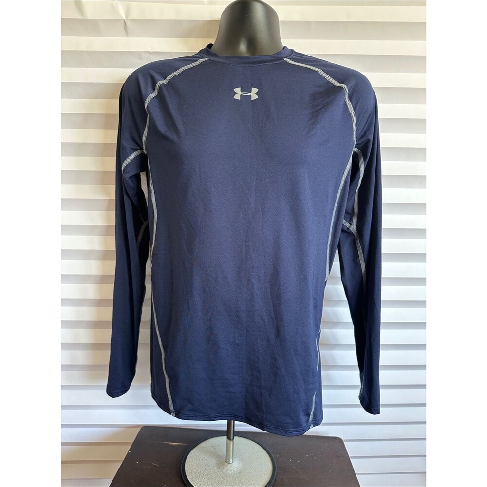 Under Armour HeatGear Men's Dark Blue Long Sleeve Performance Shirt Size XL